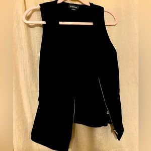 Bebe Black zip up vest